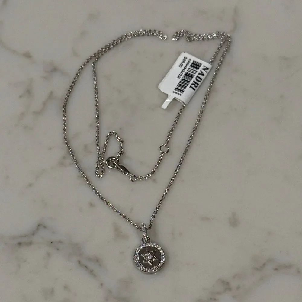 Nadri Silver jewish star Pendant Necklace